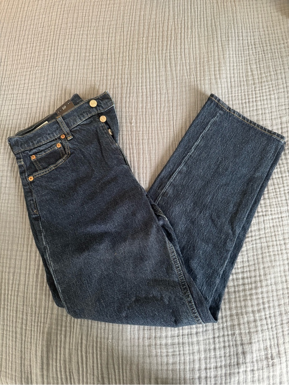 NWT Gap Cheeky Straight High Rise Jeans Size 29 / 8R Dark Wash Button Fly